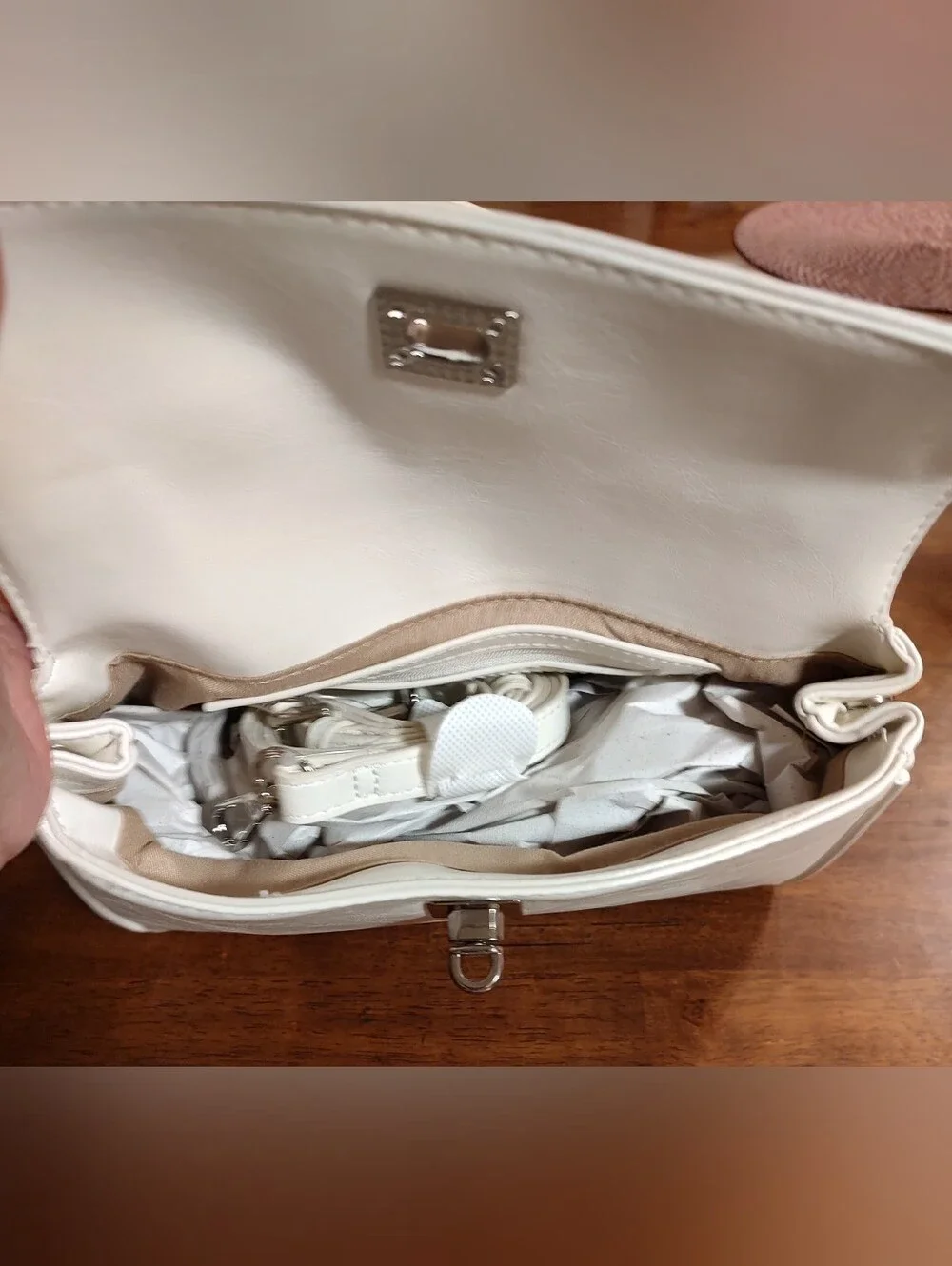 White Top-Handle Women’s Bag with Colorful Tassel